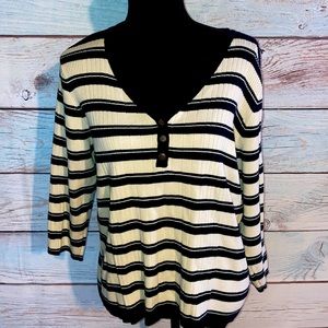 - First Issue by Liz Claiborne ribbed V neck sweater